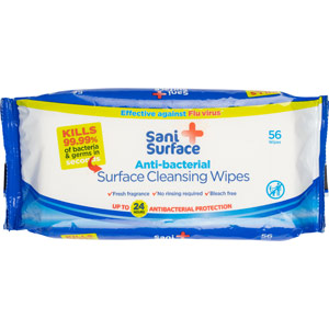 Sani Surface Antibacterial Surface Wipes (Pack of 56 Wipes)
