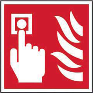 Fire Alarm Call Point Symbol Sign - Self-Adhesive Vinyl (100 x 100mm)