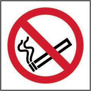 No Smoking Symbol Sign - Self-Adhesive Vinyl (100 x 100mm)