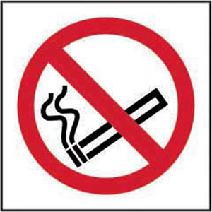 No Smoking Symbol Sign - Rigid PVC (100 x 100mm)