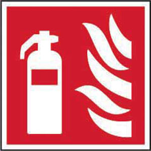 Fire Extinguisher Symbol Sign - Self-Adhesive Vinyl (200 x 200mm)