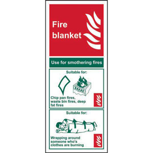 Fire Blanket Sign - Rigid PVC (82 x 202mm)