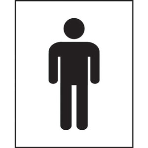 Male Symbol Sign - Self-Adhesive Vinyl (200 x 250mm)