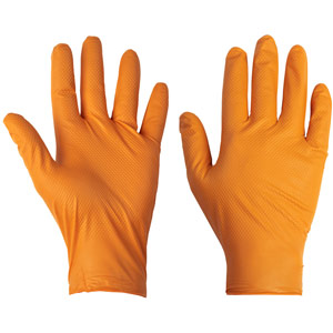 Supertouch PG-901 Disposable Nitrile Diamond Grip Gloves - Orange