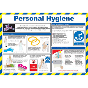 Personal Hygiene Sign, Laminated Paper, Safety Poster (590mm x 420mm)