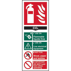 Fire Extinguisher Composite - CO2 Sign - PVC (75mm x 200mm)