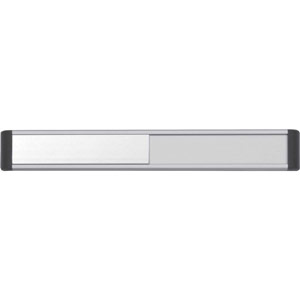 Door Slider System - Silver Anodised With Black End Caps & Black Text (220mm x 30mm)