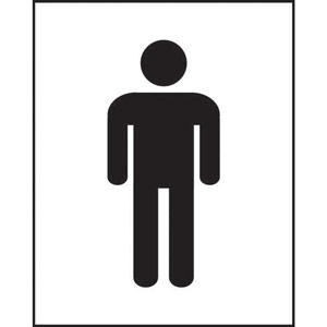 Male Symbol Sign - Self-Adhesive Vinyl (125 x 200mm)