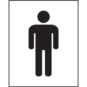 Male Symbol Sign - Non-Adhesive Rigid 1mm PVC Board (125 x 200mm)