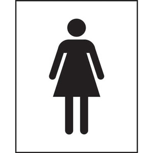 Female Symbol Sign - Non-Adhesive Rigid 1mm PVC Board (125 x 200mm)