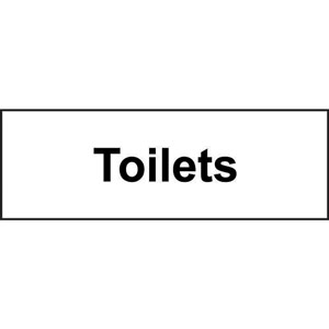 Toilets' Sign - Non-Adhesive Rigid 1mm PVC Board (300 x 100mm)