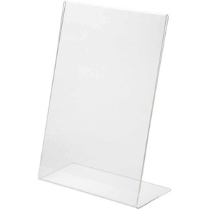 Injection moulded clear acrylic sign holder A4