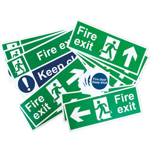 Fire Exit Signage Pack - Self-Adhesive Vinyl - Small