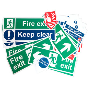 Fire Safety Signage Pack - Self Adhesive Vinyl - Medium