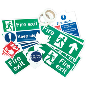 Fire Safety Signage Pack - Photoluminescent, Self Adhesive Vinyl