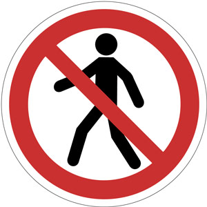 No Pedestrians Symbol - Floor Graphic (400mm dia)