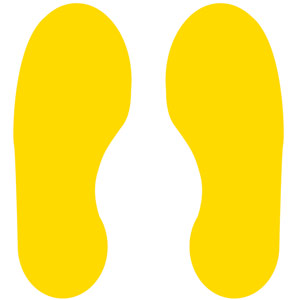 Yellow Footprint Floor Signals - 300x100mm (Pack of 5 pairs)