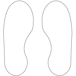 White Footprints Floor Signals - 300x100mm (Pack of 5 pairs)