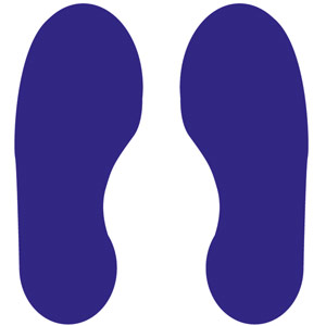 Blue Footprints Floor Signals - 300x100mm (Pack of 5 pairs)
