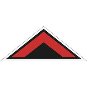 Red/Black Arrow Chevron Symbol - Floor Graphic (500x200mm)