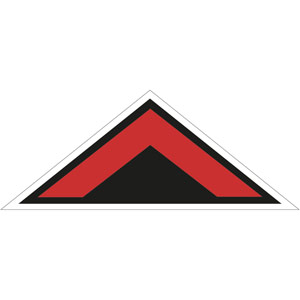 Red/Black Arrow Chevron Symbol - Floor Graphic (800x320mm)