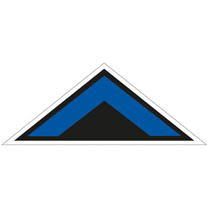 Blue/Black Arrow Chevron Symbol - Floor Graphic (800x320mm)