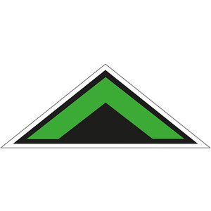 Green/Black Arrow Chevron Symbol - Floor Graphic (500x200mm)