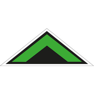 Green/Black Arrow Chevron Symbol - Floor Graphic (800x320mm)
