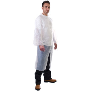 Supertouch PE Visitors Coats - White