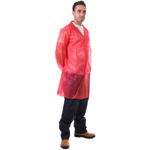 Supertouch Non-Woven Coats - Poppers - Red