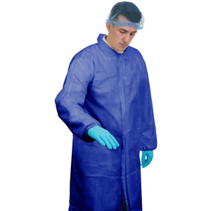 Supertouch Non-Woven Coats with Elasticated Cuffs - Velcro - Blue