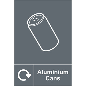 Aluminium Cans' Recycling Sign - Self-Adhesive Vinyl (150x200mm)