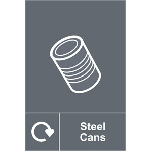 Steel Cans' Recycling Sign - Rigid 1mm PVC Board (150x200mm)