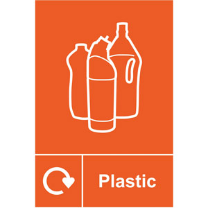 Plastic' Recycling Sign - Rigid 1mm PVC Board (200mm x 300mm)
