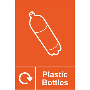 Plastic Bottles' Recycling Sign - Self-Adhesive Vinyl (150x200mm)
