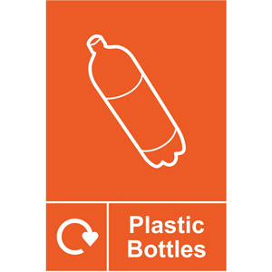 Plastic Bottles Recycling Sign - Self-Adhesive Vinyl (200mm x 300mm)