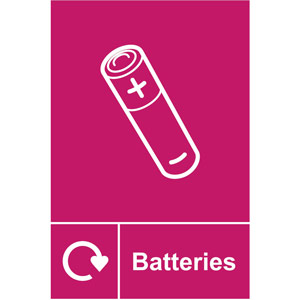 Batteries' Recycling Sign - Self-Adhesive Vinyl (150x200mm)