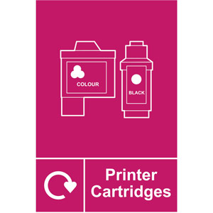 Printer Cartridges' Recycling Sign - Self-Adhesive Vinyl (150x200mm)