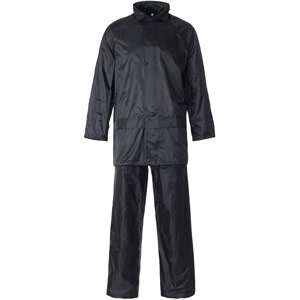 Supertouch Polyester/PVC Rainwear - Rainsuit - Black