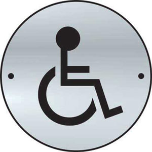 Disabled Graphic Door Disc - Satin Stainless Steel (75mm Dia.)