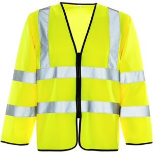 Supertouch Hi Vis Long Sleeved Zip Vest - Yellow