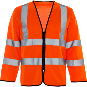 Supertouch Hi Vis Long Sleeved Zip Vest - Orange