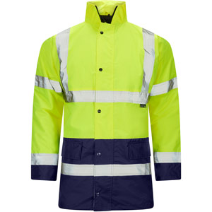 Supertouch Hi Vis 2 Tone Parka - Yellow/Navy