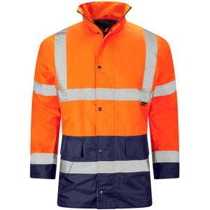 Supertouch Hi Vis 2 Tone Parka - Orange/Navy