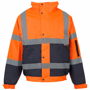 Supertouch Hi Vis 2 Tone Bomber Jacket - Orange/Navy