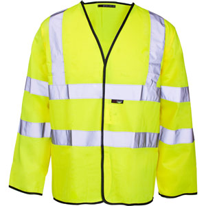 Supertouch Hi Vis Long Sleeved Vest - Velcro - Yellow