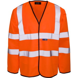 Supertouch Hi Vis Long Sleeved Vest - Velcro - Orange