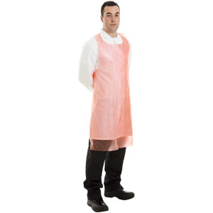 Supertouch PE Aprons Flat Packed - 20 Micron - Pack of 10x100 - Red