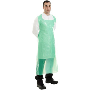 Supertouch PE Aprons Flat Packed - 50 Micron - Pack of 5x100 - Green