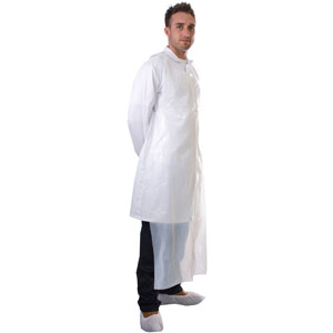 Supertouch PE Aprons Flat Packed - 100 Micron - White